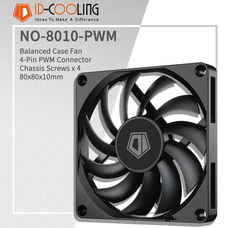 Case Fan Controller - ID-COOLING NO-8010-PWM 80MM PC-ventilator 800-3000 RPM