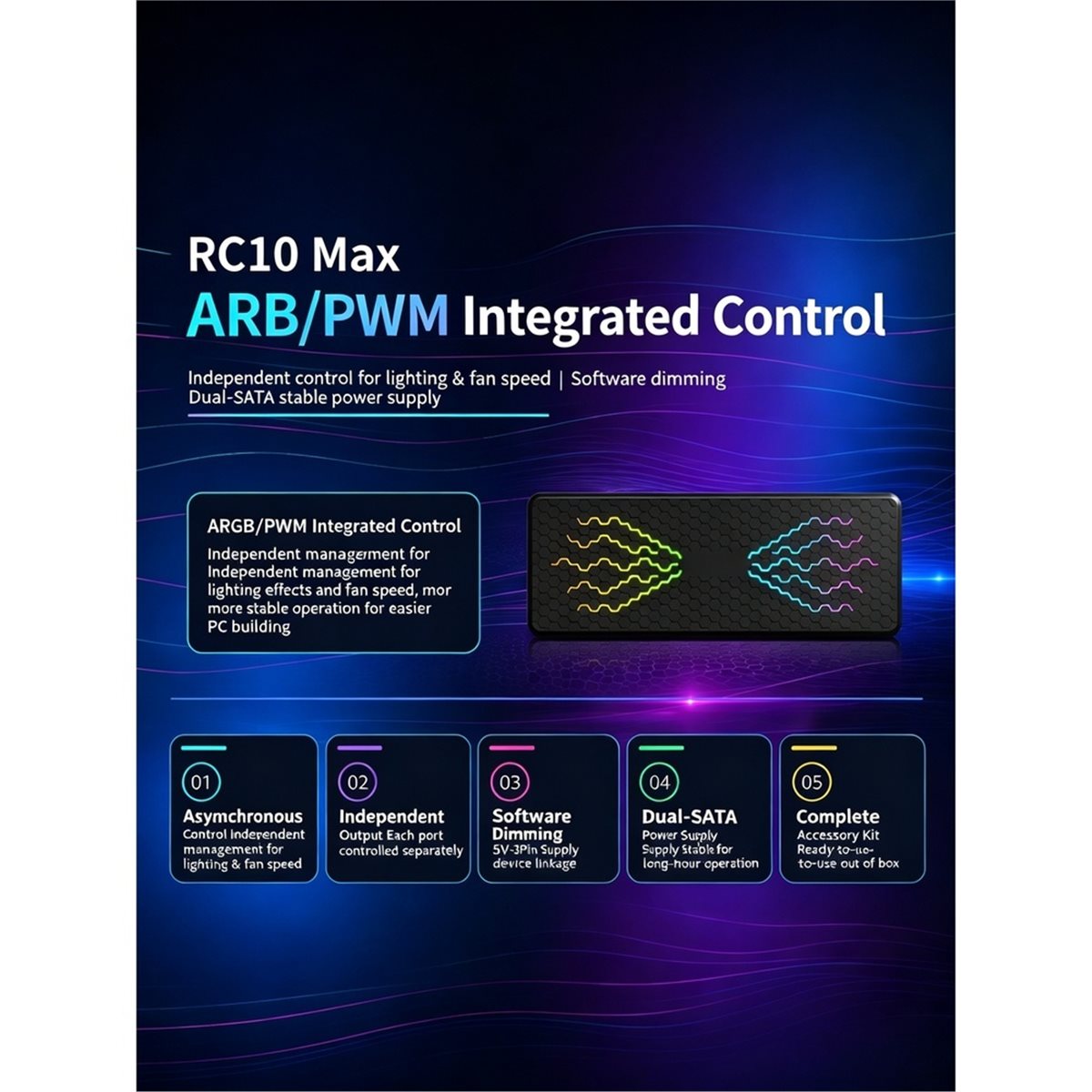 RC10max ARGB Hub Computerkast  - Case Fan Controller recensie en prijs