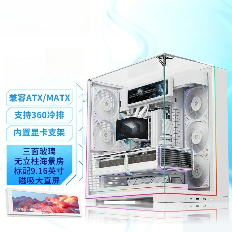Witte panoramische drievoudig  - Pc Chassis recensie en prijs