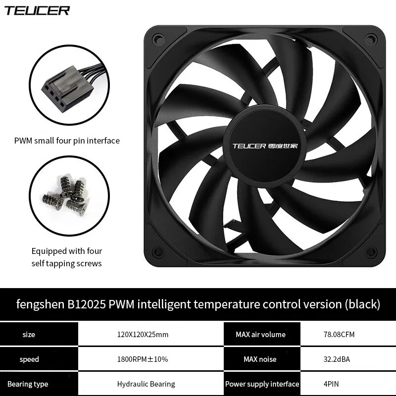 Teucer 12Cm Chassis Ventilator - Case Fan Controller recensie en prijs